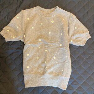 BANDO daisy print grey crewneck sweatshirt.